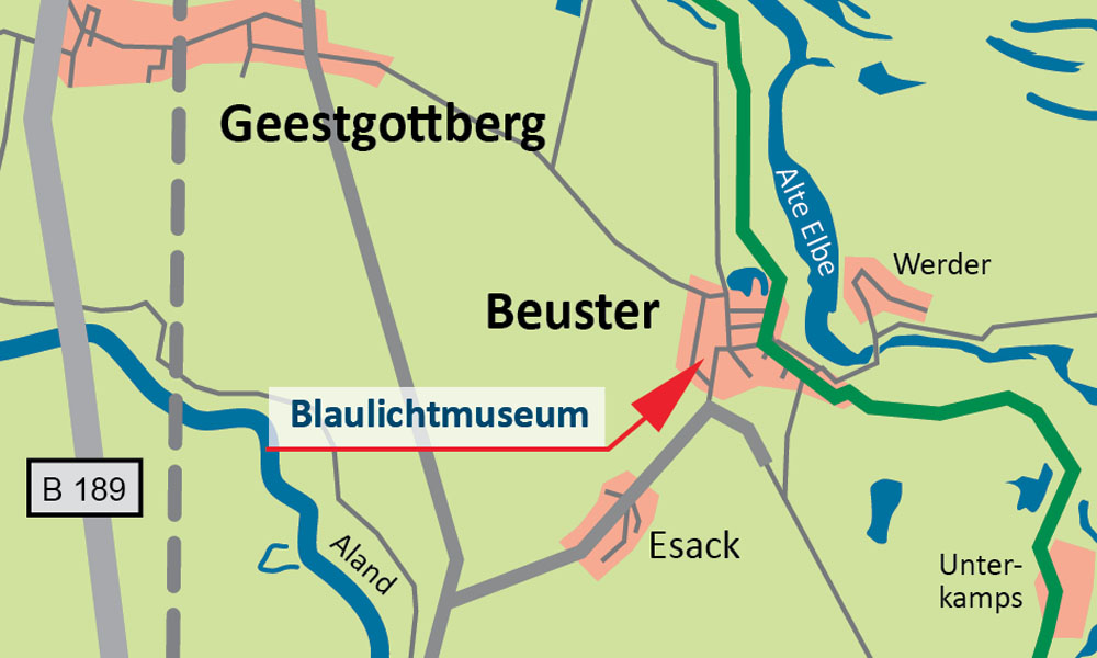 Lage Blaulichtmuseum in Beuster