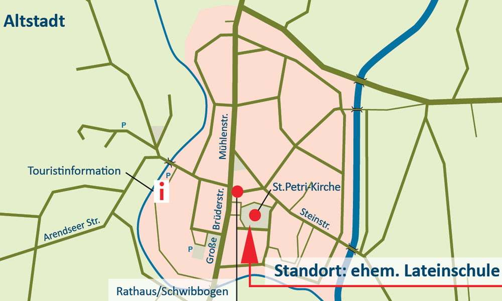 Lage ehemalige Lateinschule in Seehausen