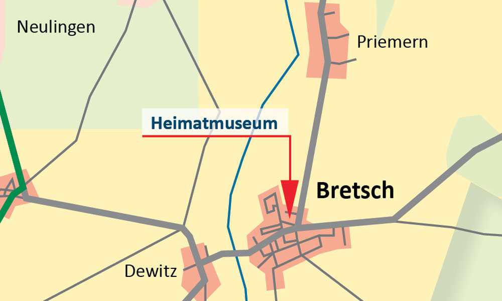 Lage Heimatmuseum in Bretsch